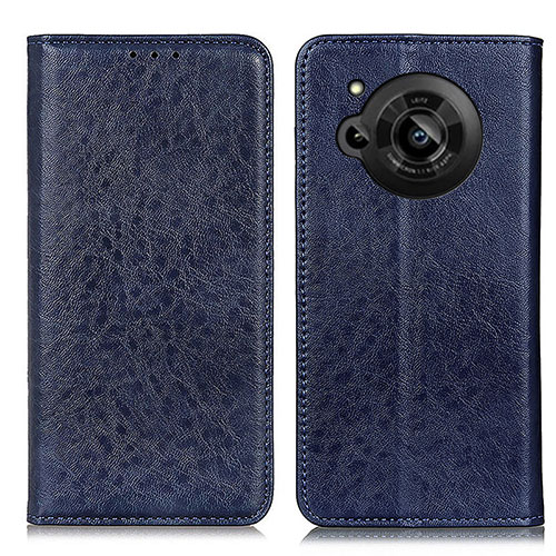 Leather Case Stands Flip Cover Holder K01Z for Sharp Aquos R7s Blue