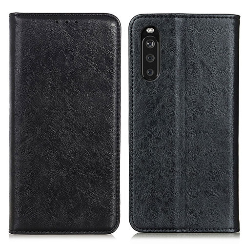 Leather Case Stands Flip Cover Holder K01Z for Sony Xperia 10 III Black