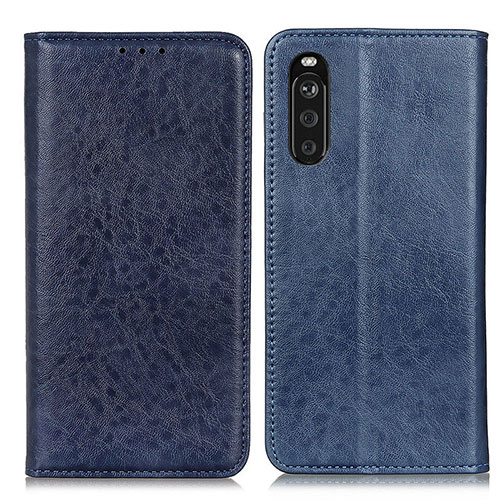 Leather Case Stands Flip Cover Holder K01Z for Sony Xperia 10 III Lite Blue