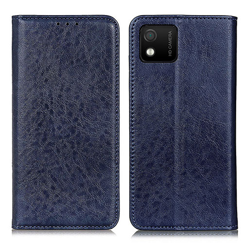 Leather Case Stands Flip Cover Holder K01Z for Wiko Y52 Blue