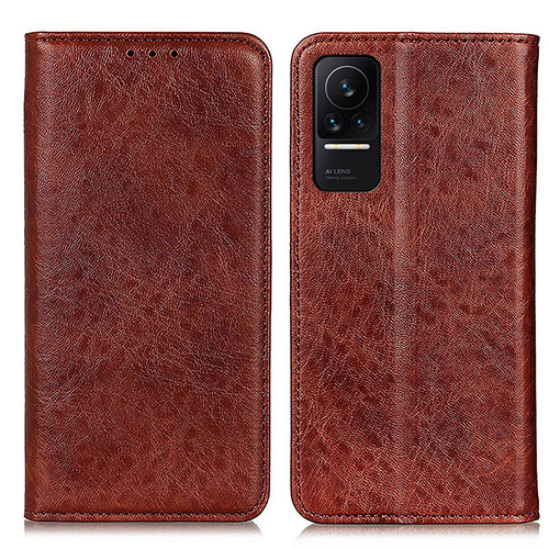 Leather Case Stands Flip Cover Holder K01Z for Xiaomi Civi 1S 5G Brown