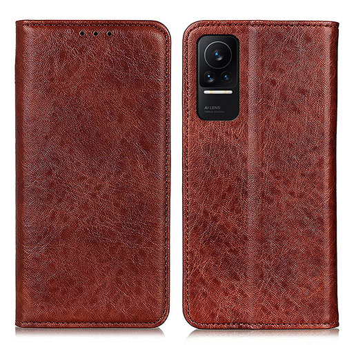 Leather Case Stands Flip Cover Holder K01Z for Xiaomi Civi 5G Brown