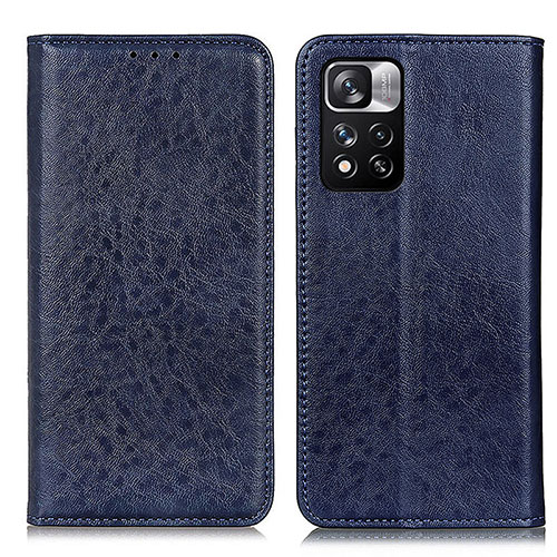 Leather Case Stands Flip Cover Holder K01Z for Xiaomi Mi 11i 5G (2022) Blue