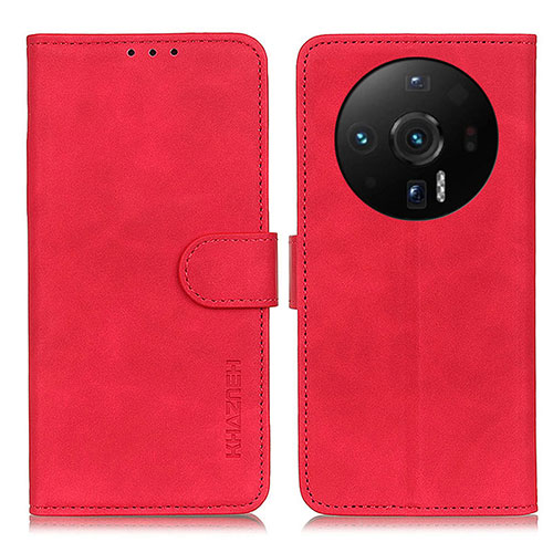 Leather Case Stands Flip Cover Holder K01Z for Xiaomi Mi 12S Ultra 5G Red