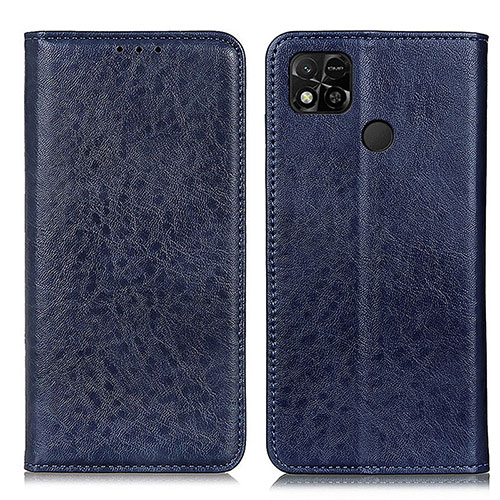 Leather Case Stands Flip Cover Holder K01Z for Xiaomi POCO C3 Blue