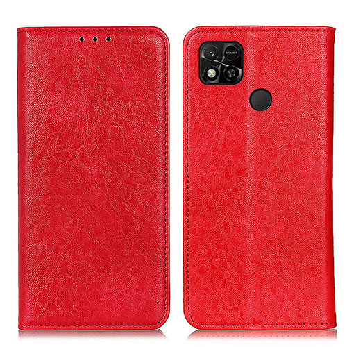 Leather Case Stands Flip Cover Holder K01Z for Xiaomi POCO C3 Red
