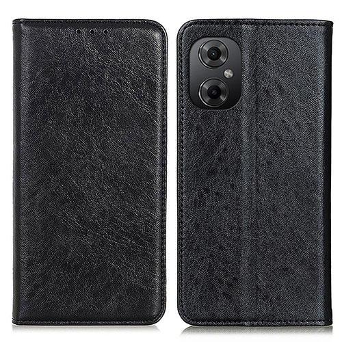 Leather Case Stands Flip Cover Holder K01Z for Xiaomi Poco M4 5G Black