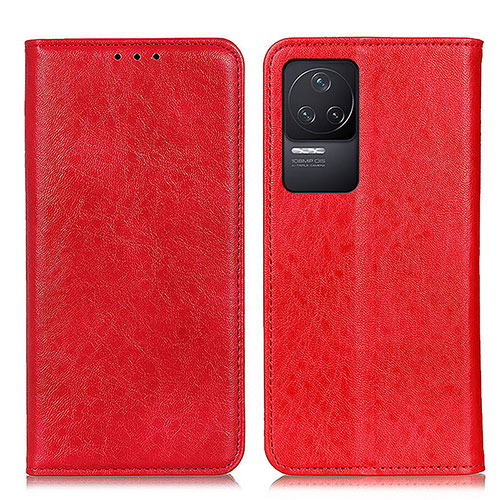 Leather Case Stands Flip Cover Holder K01Z for Xiaomi Redmi K50 5G Red