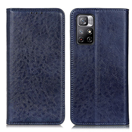 Leather Case Stands Flip Cover Holder K01Z for Xiaomi Redmi Note 11 5G Blue