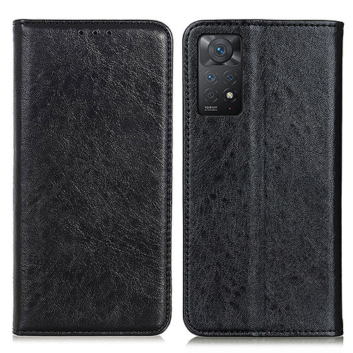 Leather Case Stands Flip Cover Holder K01Z for Xiaomi Redmi Note 11 Pro 5G Black