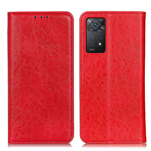 Leather Case Stands Flip Cover Holder K01Z for Xiaomi Redmi Note 11 Pro 5G Red