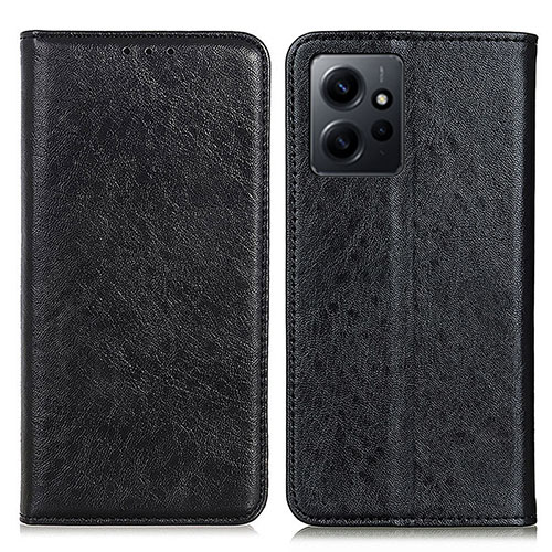 Leather Case Stands Flip Cover Holder K01Z for Xiaomi Redmi Note 12 4G Black