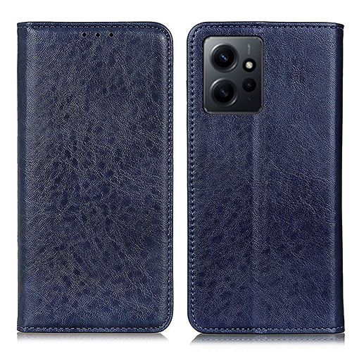 Leather Case Stands Flip Cover Holder K01Z for Xiaomi Redmi Note 12 4G Blue