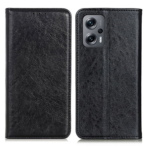 Leather Case Stands Flip Cover Holder K01Z for Xiaomi Redmi Note 12T Pro 5G Black