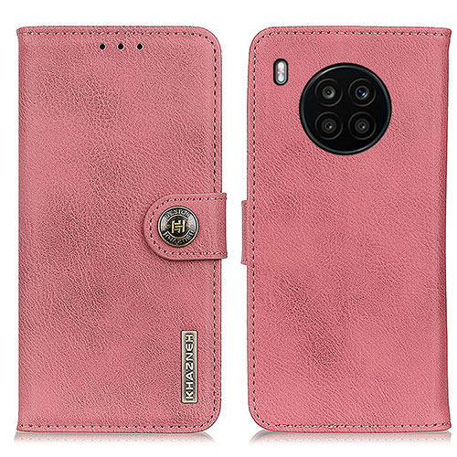 Leather Case Stands Flip Cover Holder K02Z for Huawei Honor 50 Lite Pink