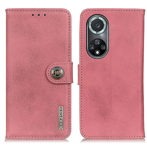 Leather Case Stands Flip Cover Holder K02Z for Huawei Honor 50 Pro 5G Pink