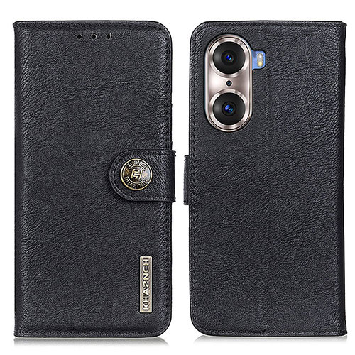 Leather Case Stands Flip Cover Holder K02Z for Huawei Honor 60 5G Black