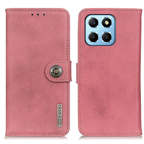 Leather Case Stands Flip Cover Holder K02Z for Huawei Honor 70 Lite 5G Pink