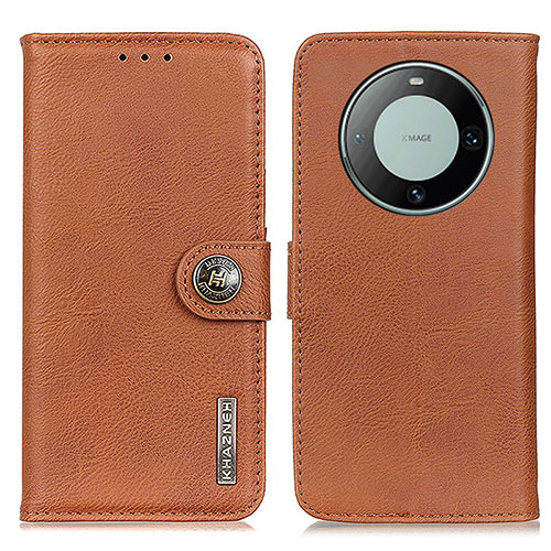 Leather Case Stands Flip Cover Holder K02Z for Huawei Mate 60 Brown