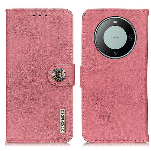 Leather Case Stands Flip Cover Holder K02Z for Huawei Mate 60 Pink