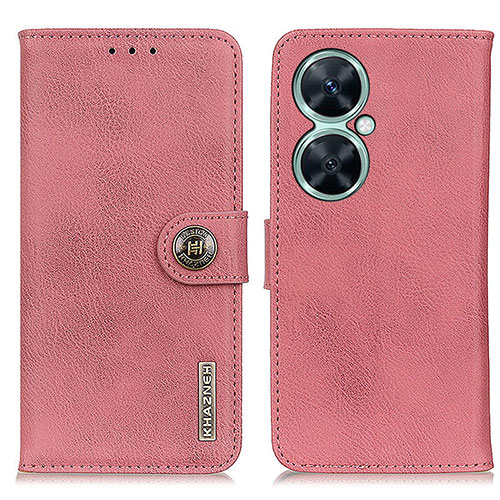 Leather Case Stands Flip Cover Holder K02Z for Huawei Nova 11i Pink