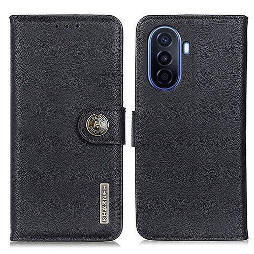 Leather Case Stands Flip Cover Holder K02Z for Huawei Nova Y70 Plus Black