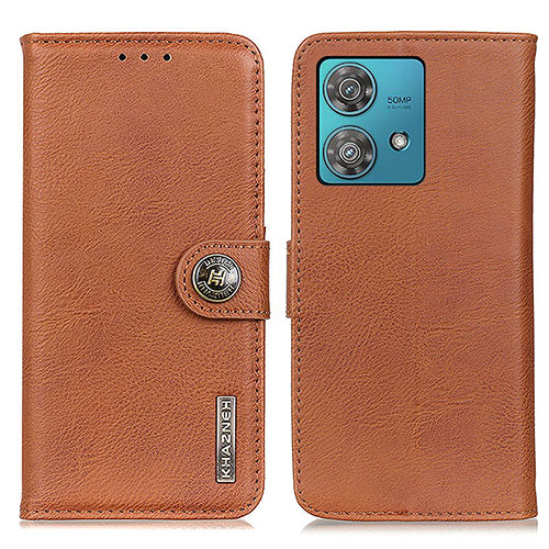 Leather Case Stands Flip Cover Holder K02Z for Motorola Moto Edge 40 Neo 5G Brown