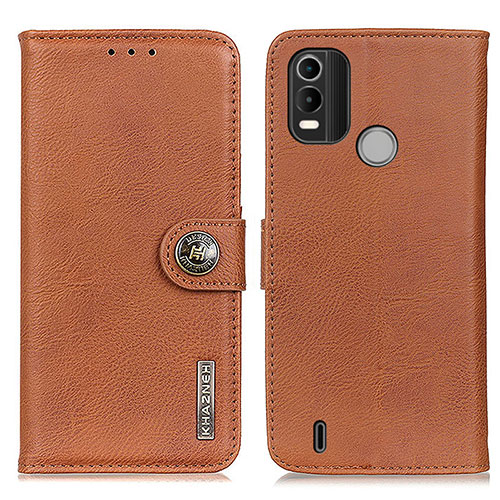 Leather Case Stands Flip Cover Holder K02Z for Nokia C21 Plus Brown