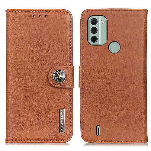 Leather Case Stands Flip Cover Holder K02Z for Nokia C31 Brown