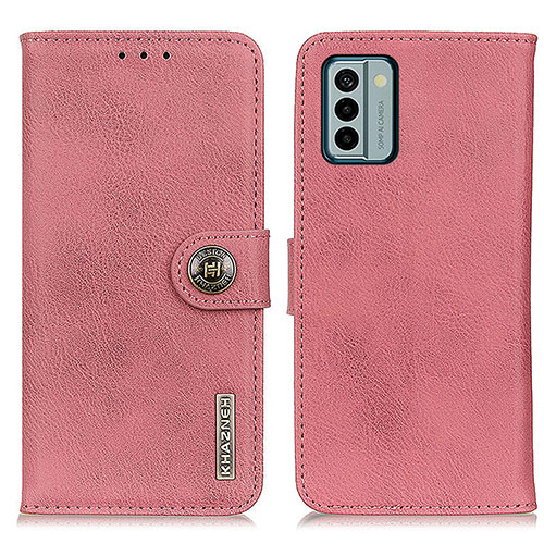 Leather Case Stands Flip Cover Holder K02Z for Nokia G22 Pink