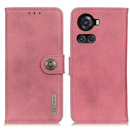 Leather Case Stands Flip Cover Holder K02Z for OnePlus 10R 5G Pink