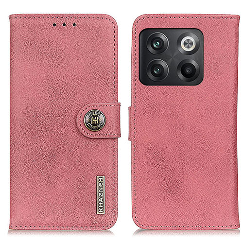 Leather Case Stands Flip Cover Holder K02Z for OnePlus 10T 5G Pink