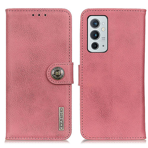 Leather Case Stands Flip Cover Holder K02Z for OnePlus 9RT 5G Pink