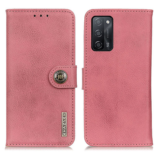 Leather Case Stands Flip Cover Holder K02Z for Oppo A56 5G Pink