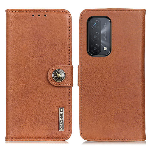 Leather Case Stands Flip Cover Holder K02Z for Oppo A93 5G Brown