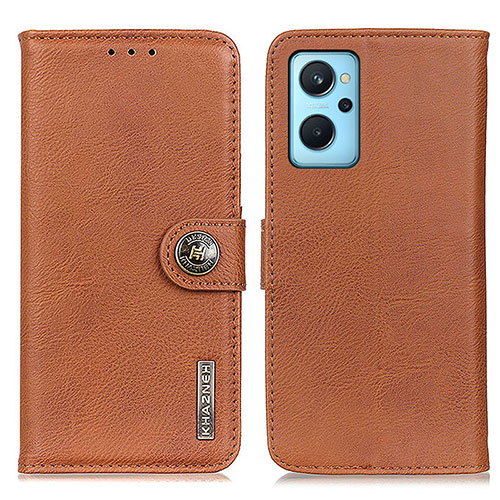 Leather Case Stands Flip Cover Holder K02Z for Oppo A96 4G Brown