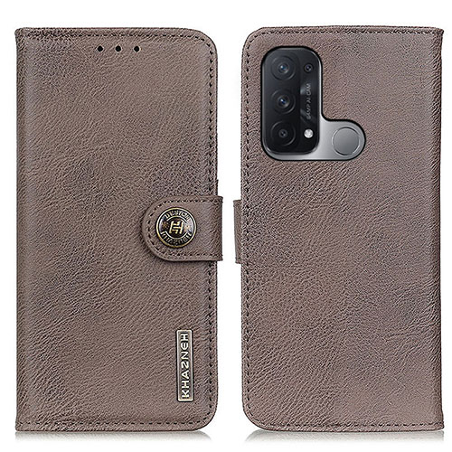 Leather Case Stands Flip Cover Holder K02Z for Oppo Reno5 A Gray