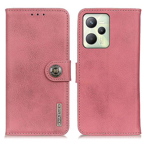 Leather Case Stands Flip Cover Holder K02Z for Realme Narzo 50A Prime Pink