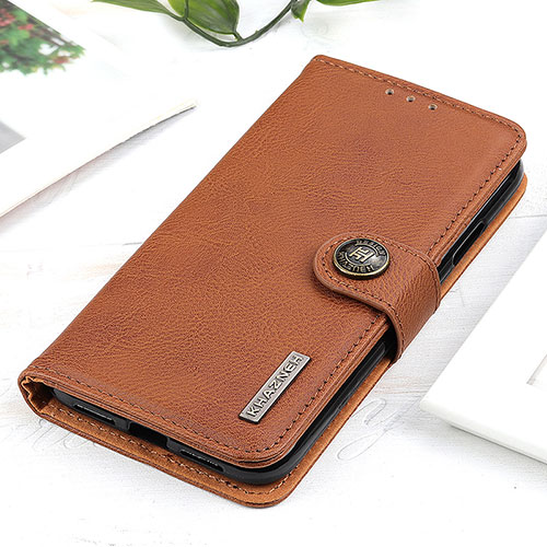 Leather Case Stands Flip Cover Holder K02Z for Samsung Galaxy A23 5G SC-56C Brown