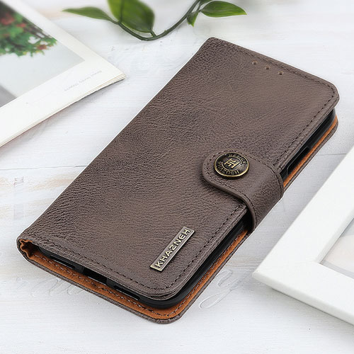 Leather Case Stands Flip Cover Holder K02Z for Samsung Galaxy A23s Gray