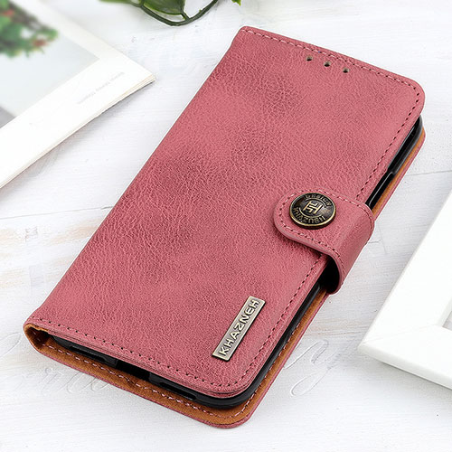 Leather Case Stands Flip Cover Holder K02Z for Samsung Galaxy A23s Pink
