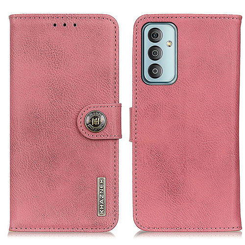 Leather Case Stands Flip Cover Holder K02Z for Samsung Galaxy F13 4G Pink