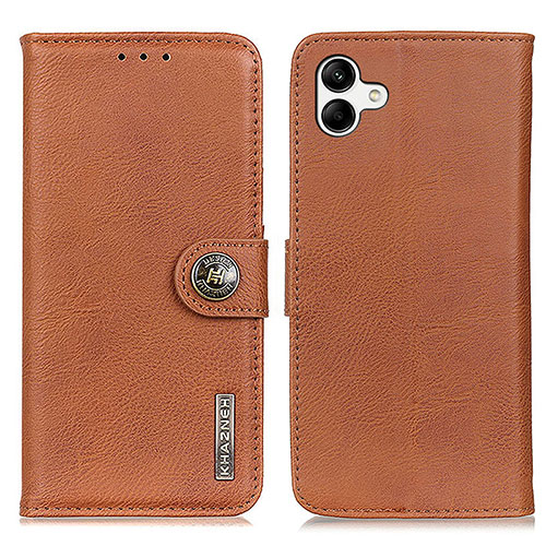 Leather Case Stands Flip Cover Holder K02Z for Samsung Galaxy M04 Brown