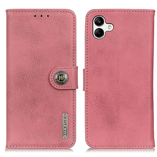 Leather Case Stands Flip Cover Holder K02Z for Samsung Galaxy M04 Pink