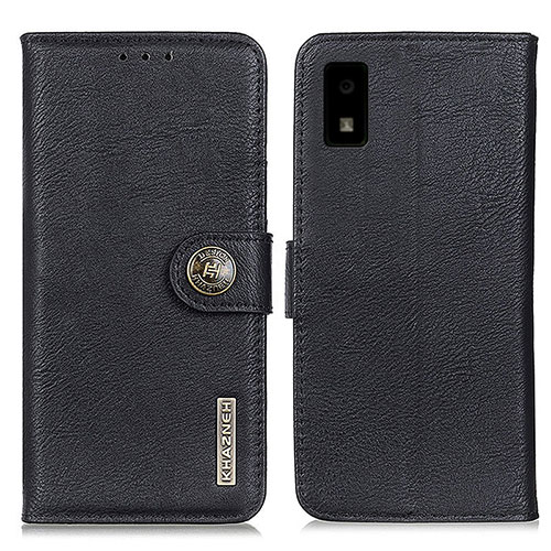 Leather Case Stands Flip Cover Holder K02Z for Sharp Aquos wish2 Black