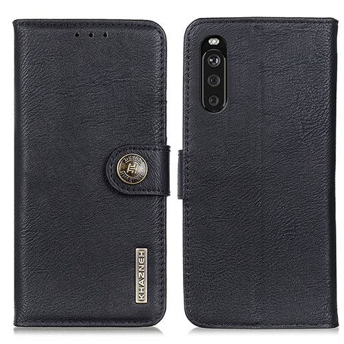 Leather Case Stands Flip Cover Holder K02Z for Sony Xperia 10 III SOG04 Black