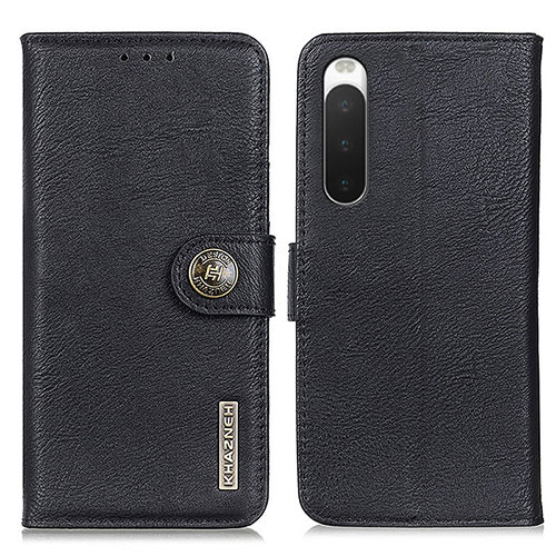 Leather Case Stands Flip Cover Holder K02Z for Sony Xperia 10 IV SO-52C Black