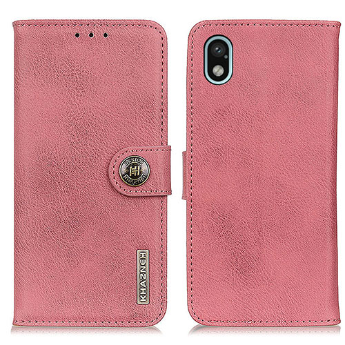 Leather Case Stands Flip Cover Holder K02Z for Sony Xperia Ace III SOG08 Pink