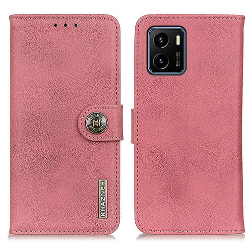 Leather Case Stands Flip Cover Holder K02Z for Vivo Y32t Pink