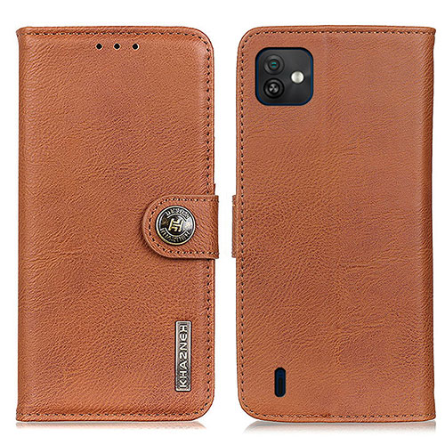 Leather Case Stands Flip Cover Holder K02Z for Wiko Y82 Brown